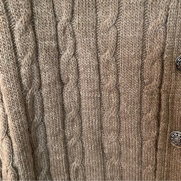 vintage montana woolen shop grandma cardigan fair isle cable knit made in usa. - Picture 7 of 13